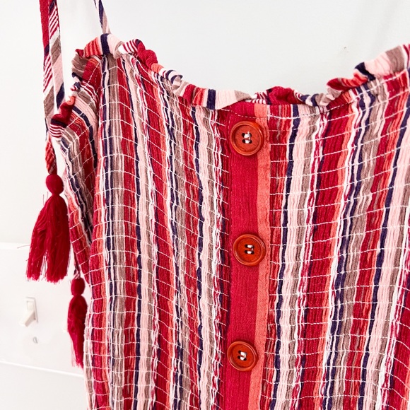 Altard State Smocked Red Dress Sz L - Picture 3 of 6